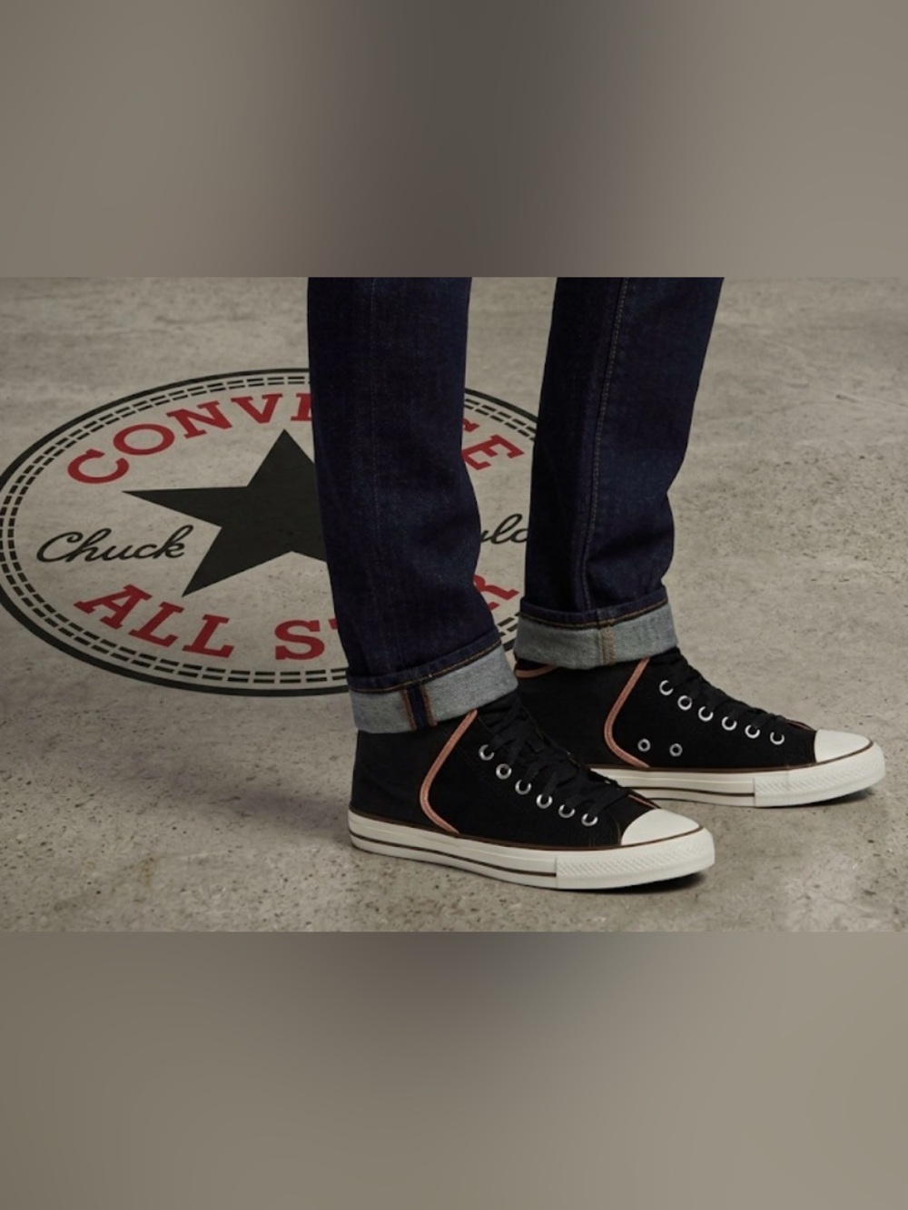 New authentic Converse men's signature designer high top sneakers sz 9 Display